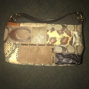 Purse small Coach patchwork brown/tan